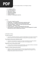 Theories and Conceptual Models in The Philippines Setting