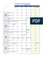 Calendario Del G-S Catatumbo 2019