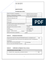 WETLANDS CLEANING COMPANY Audit Questionnaire