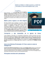 Biografia de Martin Lutero y Cómo Llegó A Aceptar La Idea de La Justificación Por Medio de La Fe