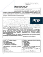 3a Evaluación Institucional de Lenguaje 4° Básico Dos