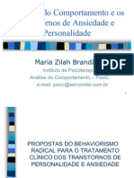 Análise Do Comportamento e Os Transtornos de Personalidade