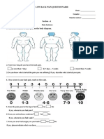 Low Back Pain Questionnaire