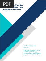 Ecuación de Van Der Waals Resuelta Por Métodos Numéricos