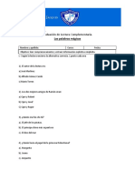 4° Año Lenguaje Prueba Las Palabras Mágicas