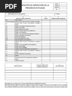 Formato Inspección de La Presencia de Plagas