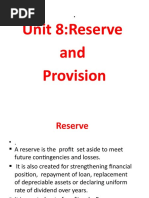 Reserve and Provision