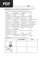 TLE - Cookery 9 Quarter 1 Week 1 Quiz