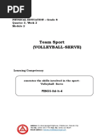 PE - Q3 Module 2 - Team Sport Volleyball Serve