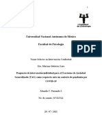 Propuesta de Intervención - Trastorno de Ansiedad Generalizada (TAG)