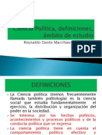 Ciencia Política, Definiciones, Ámbito de Estudio