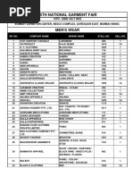 75TH NGF Exhibitors List of Mens Wear 08.07.22