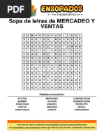 Sopa de Letras de Mercadeo y Ventas