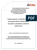 Terapias Pulpares en Dentición Temporal y Permanentes Jóvenes