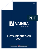 Lista de Precios Vainsa - Julio 2021