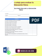 Lista de Cotejo para Evaluar La Educación Física