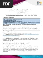 Rubric English V - Unit 1 - Task 1-A Holiday