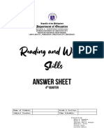 AnswerSheet RWS - 4th Quarter