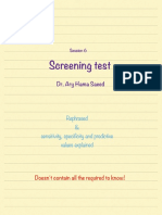 Screening Tests by Basta