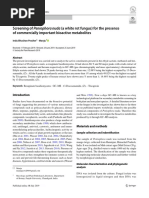 Screening of Peniophora Nuda (A White Rot Fungus) For The Presence of Commercially Important Bioactive Metabolites