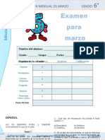 Examen Oficial de Marzo 6to Grado