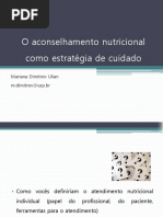 O Aconselhamento Nutricional Como Estratégia de Cuidado - 2017