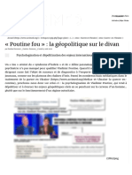 Poutine Fou La Géopolitique Sur Le Divan - Acrimed Action Critique Médias