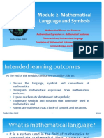 Module 2 MATHEMATICAL LANGUAGE AND SYMBOL