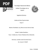 Tarea 1. Análisis de Un Factor (Problemas para Unifactorial)