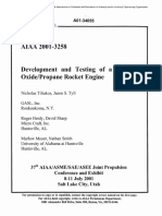 Development and Testing of A Nitrous Oxide Propane Rocket Engine