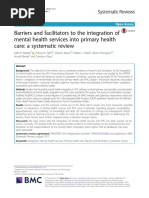 Barriers and Facilitators To The Integration of Mental Health Services Into Primary Health Care: A Systematic Review