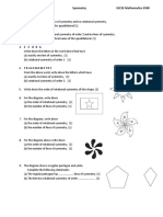 Past Papers Worksheet Symmetry Igcse Mathematics 0580