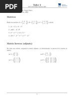 Taller 2 (Matriz Inversa (Adjunta) )