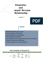 Lecture 7 - Elasticity and Relationship With Revenue