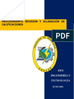 Procedimiento Sol de Revisión de Rev y Aclaración de Calificaciones