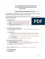 CIN707 Feasibility Survey, Analysis Requirements Document