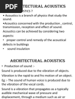 Architectural Acoustics 1