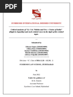 1 Critical Analysis of Lt. Col. Nitisha and Ors. V Union of India (Right To Equality) and Such Related Cases in The Light of The Related Topic.