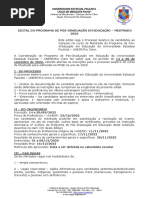 Processo Seletivo Mestrado - 2023 - Aprovado 17.08.2022