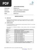 Proyecto Residencial - Memoria Descriptiva Sanitarias