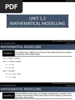 Unit 1.2 - Mathematical Modelling