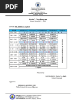 Grade 7 - 10 Class Program Sy 2022 2023