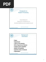 Day 1 - Introduction To Aseptic Processing