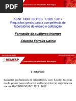 Apresentação Formação de Auditores Internos - 17025 - 2017