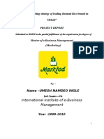 "Survey of Marketing Strategy of Leading Basmati Rice Brands in Mohali" Project Report