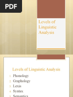 Levels of Linguistic Analysis