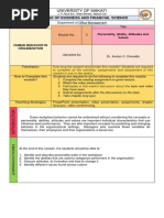 CBFS-Module 3 - Personality, Ability, Attitudes and Values