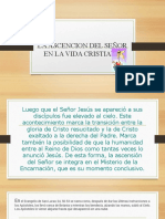 La Ascencion Del Señor en La Vida Cristiana