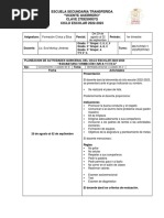 Planeacion Quincenal Asignatura Fcye Los Tres Grados Secundaria