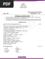 ICSE Class 3 Mathematics Sample Paper